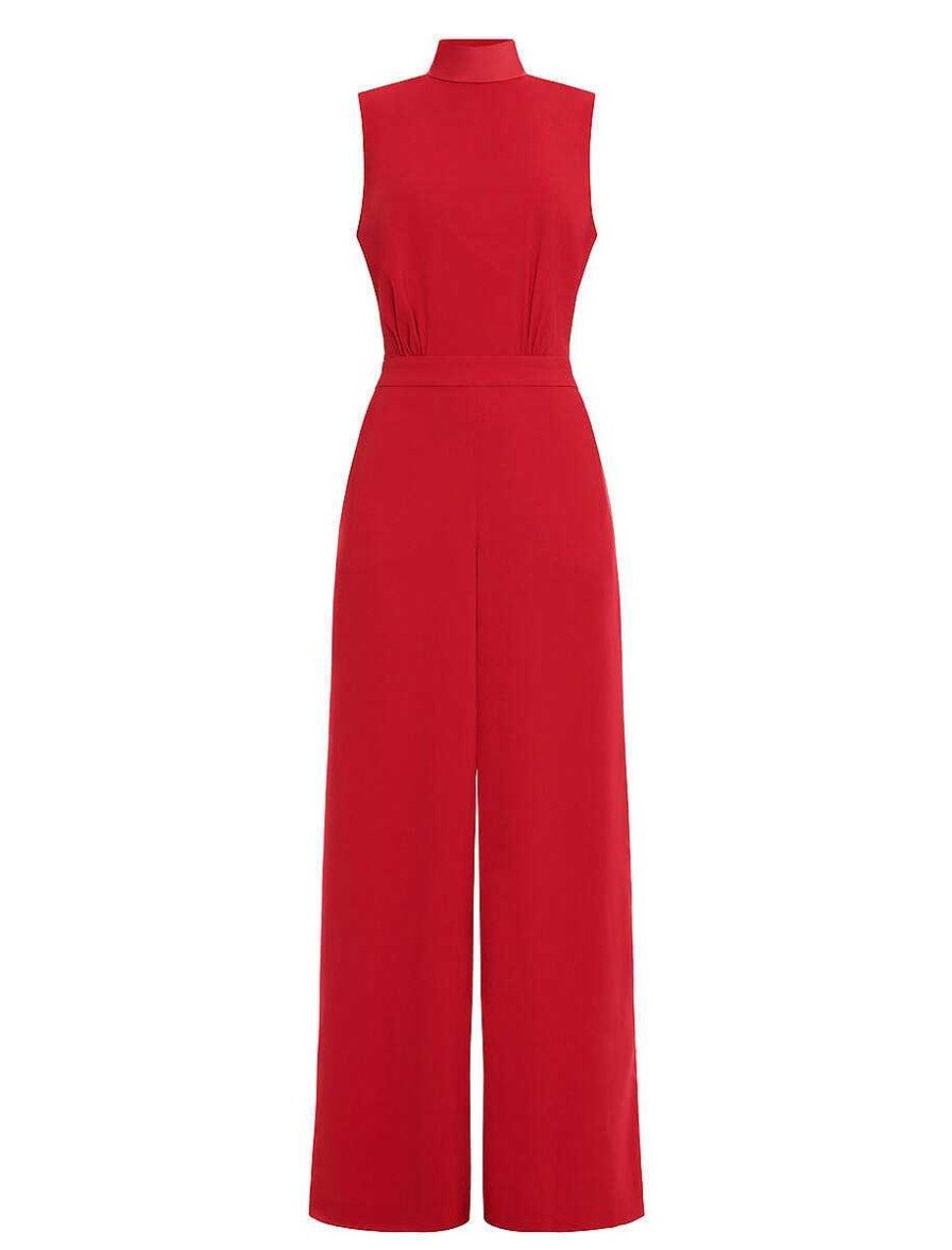 BCBG MAX AZRIA Overall-Strampler | Jumpsuit Cuello Alto Pierna Ancha Con Lazo