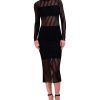 BCBG MAX AZRIA Lassig | Angepasstes Midikleid Mit Weiten Armeln Rayas Terciopelo