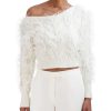 BCBG MAX AZRIA Pullover | Crop Asymmetrischer Pullover Mit Plumen