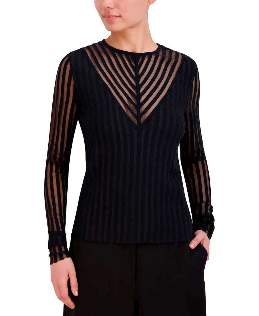 BCBG MAX AZRIA Pullover | Weitarmelige Rayas Terciopelo-Bluse