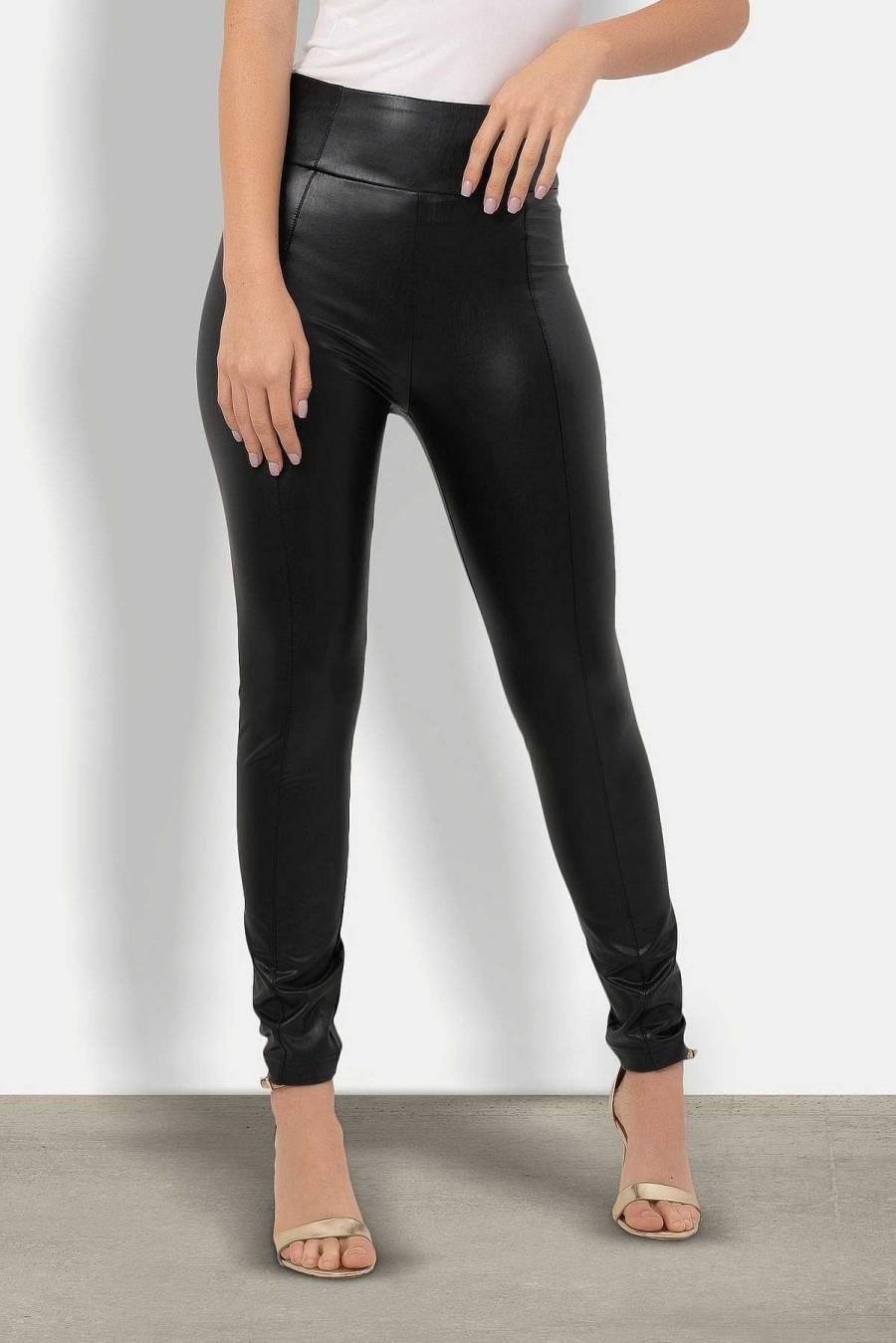 BCBG MAX AZRIA Gamaschen | Leggings Mit Hoher Taille, Paneles Piel Syntetica