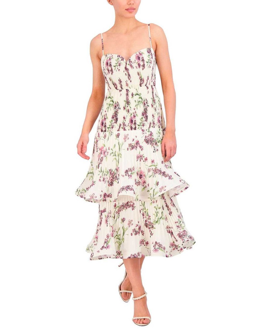 BCBG MAX AZRIA Cocktail | Midikleid Mit Blumenstreifen Mit Rad