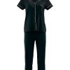 BCBG MAX AZRIA Pyjama | Groses Pyjama-Set Aus Kontrast-Ribe