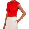 BCBG MAX AZRIA Oberteile | Crop-Bluse Mit Drapiertem Ausschnitt Und Neckholder-Effekt