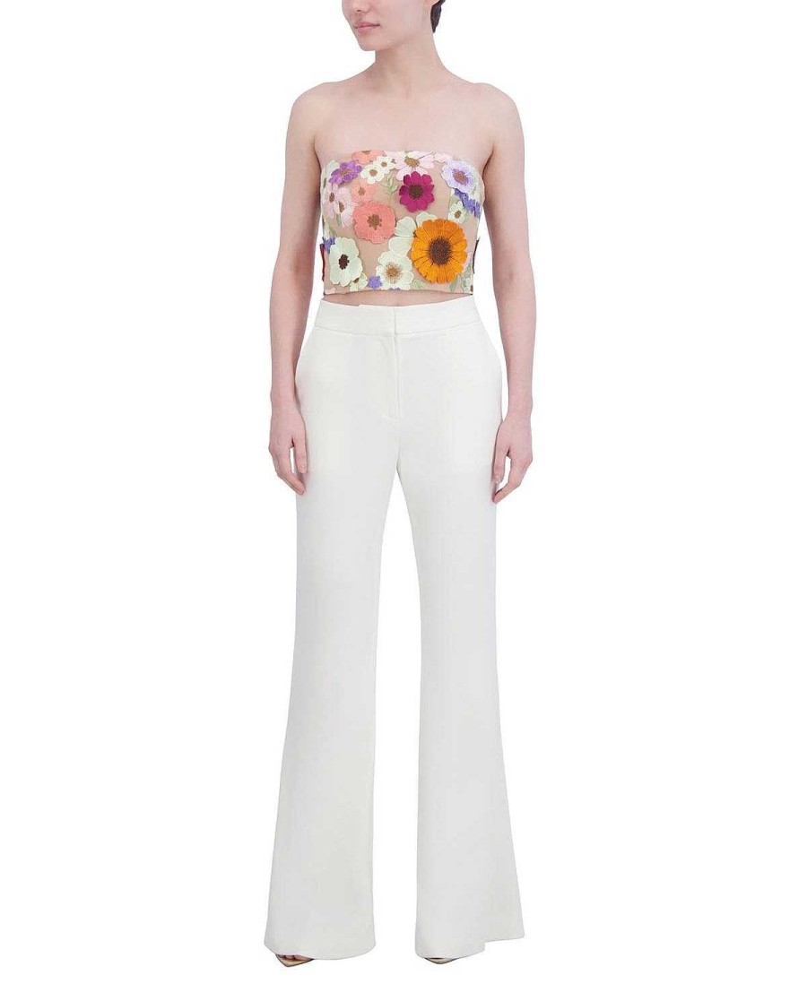 BCBG MAX AZRIA Oberteile | Tul Crop Top Mit Blumenstickereiten Applikationen