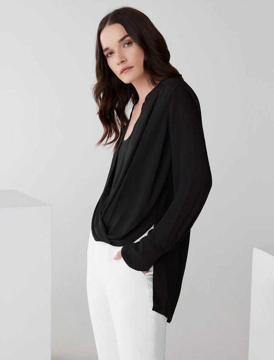 BCBG MAX AZRIA Oberteile | Jaklyn Hoch Und Niedrig Drapierte Bluse