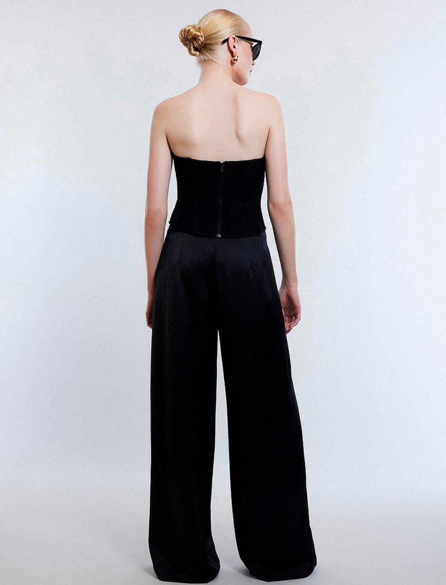 BCBG MAX AZRIA Pantalones | Pantalon Mit Taille Aus Satin Pierna Ancha