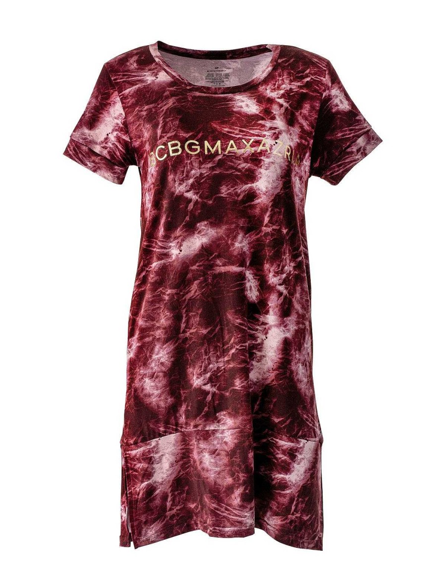 BCBG MAX AZRIA Pyjama | Langarmshirt Mit Rundhalsausschnitt Und Batikmuster