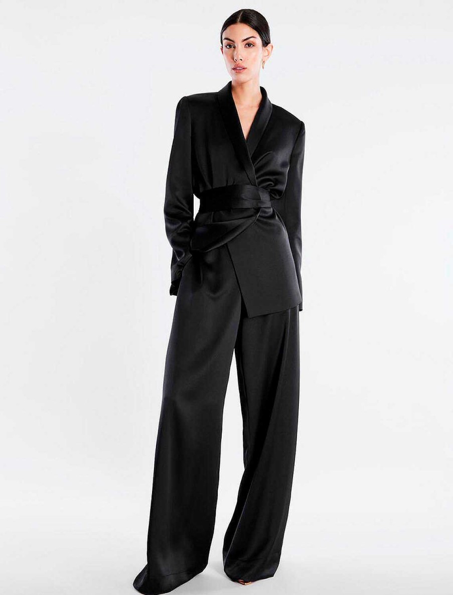 BCBG MAX AZRIA Pantalones | Pantalon Mit Taille Aus Satin Pierna Ancha