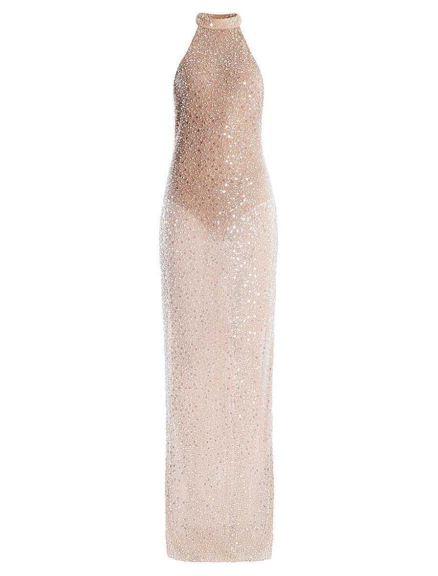 BCBG MAX AZRIA Nacht | Lentejuela Grosses Neckholder-Nachtkleid