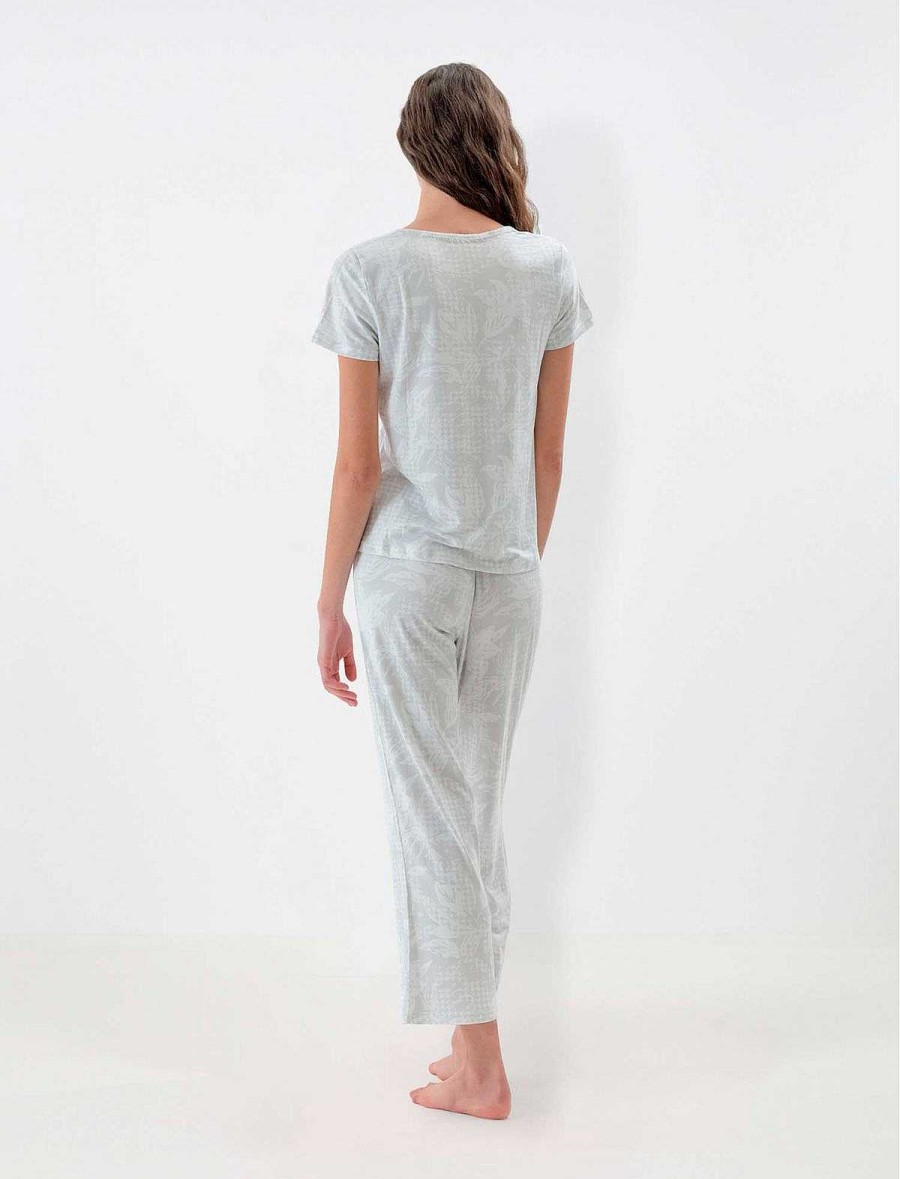 BCBG MAX AZRIA Pyjama | Playera Escote Bedrucktes Groses Pyjama-Set En V