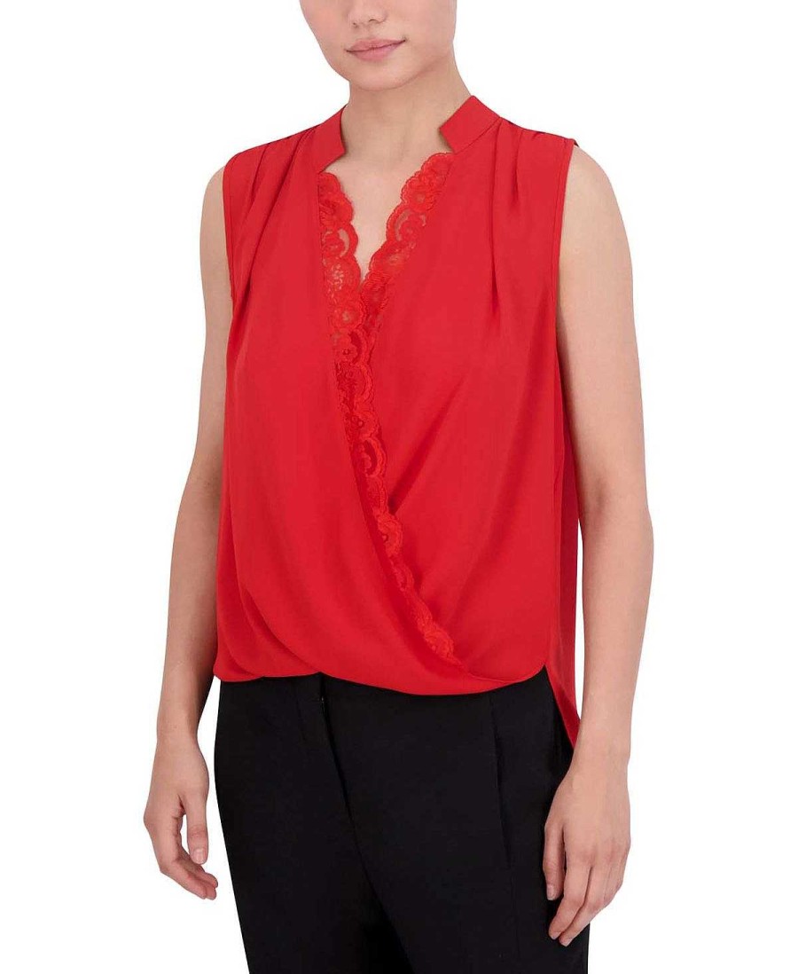 BCBG MAX AZRIA Oberteile | Satina-Bluse Mit Cross-Effekt, Drapiertem Encaje