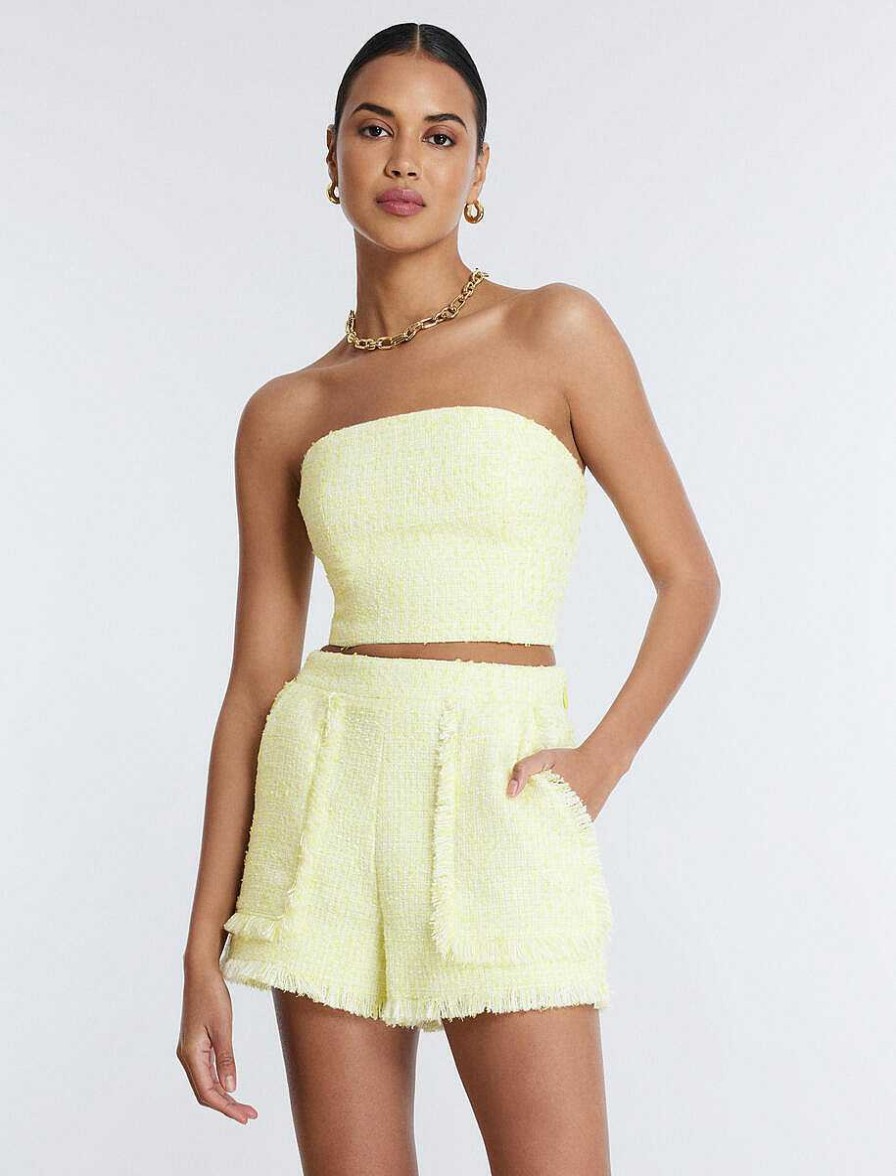 BCBG MAX AZRIA Oberteile | Crop-Top Bustier Aus Tweed