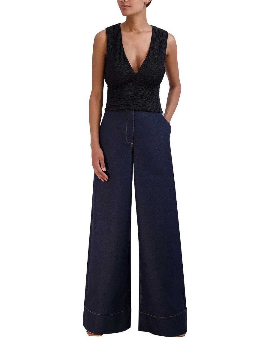 BCBG MAX AZRIA Oberteile | Escote V-Cut Imperio Bluse Aus Jersey